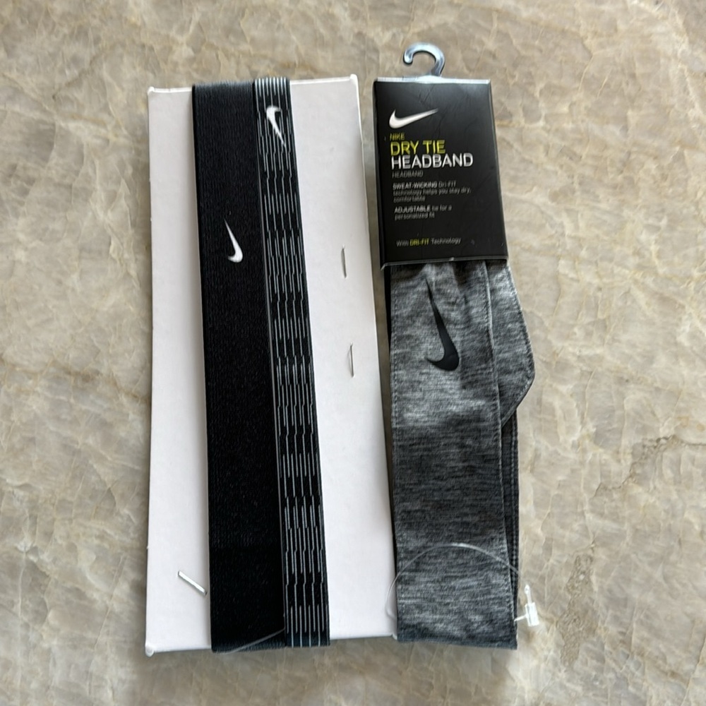NIKE DRY HEAD TIE UNISEX BLACK REVERSIBLE BANDANA SWEAT BAND BUNDLE